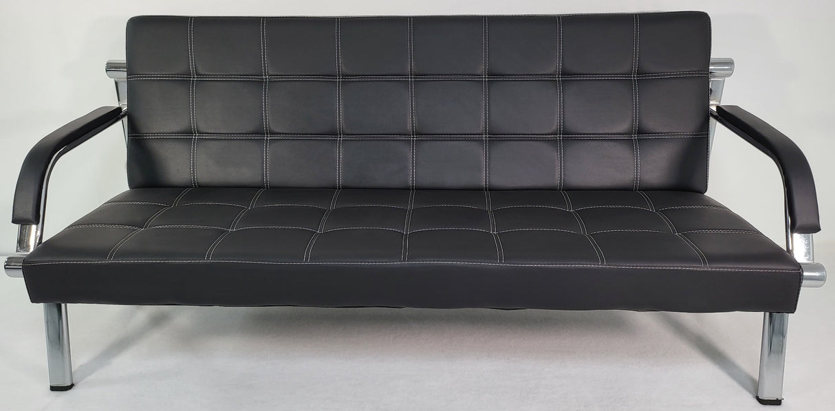 Black Leather Breakout Reception Sofa - 1 & 3 Seat Available