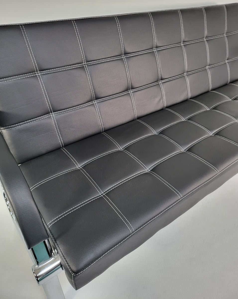 Black Leather Breakout Reception Sofa - 1 & 3 Seat Available