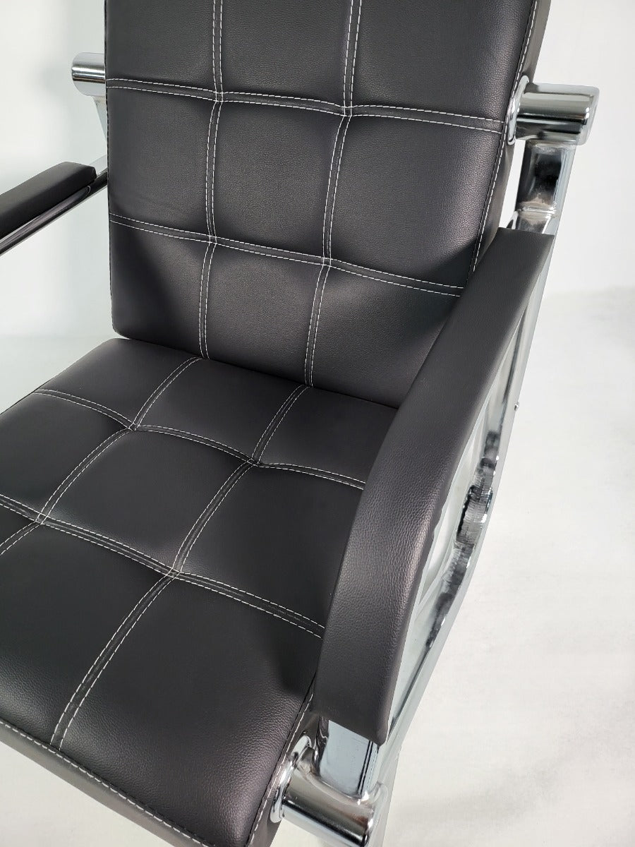 Black Leather Breakout Reception Sofa - 1 & 3 Seat Available