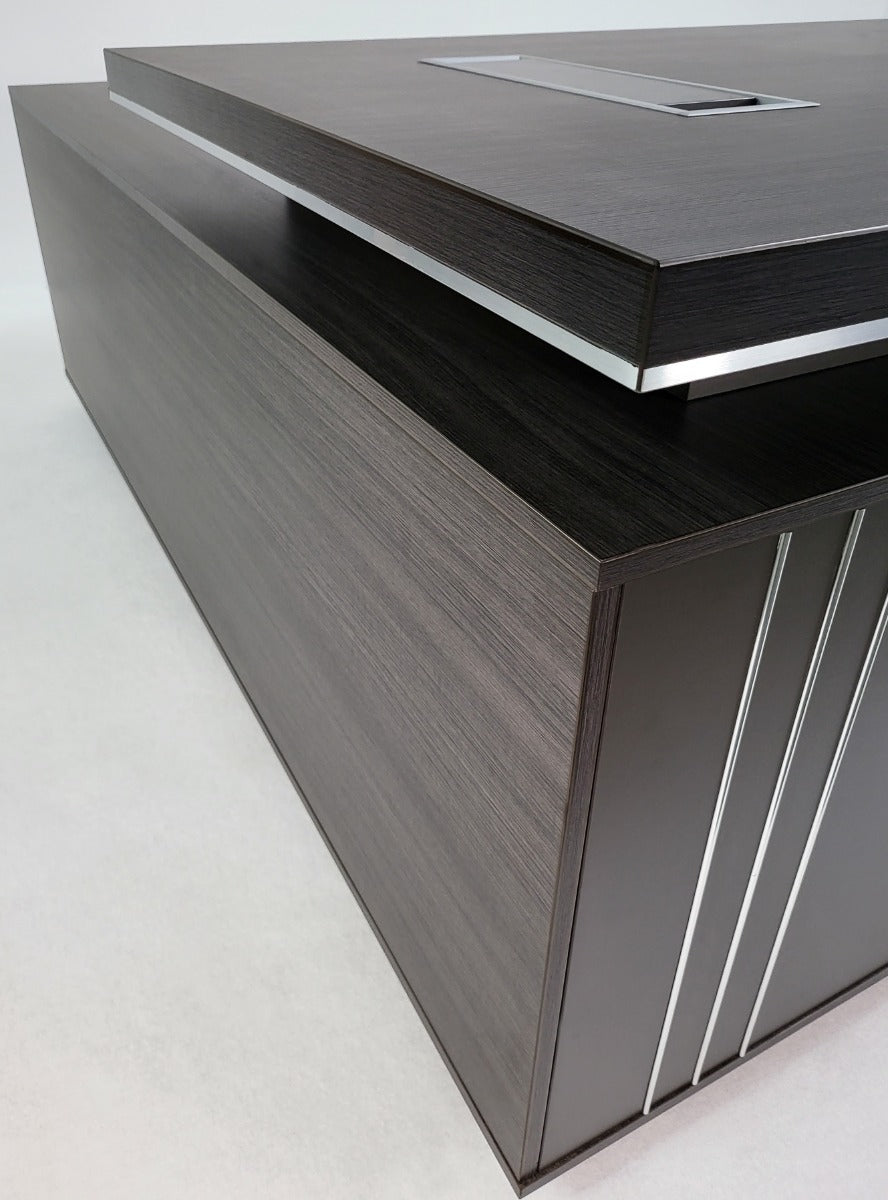 Stylish Grey Oak Corner Executive Office Desk - 1800mm - DG07-D0118-04