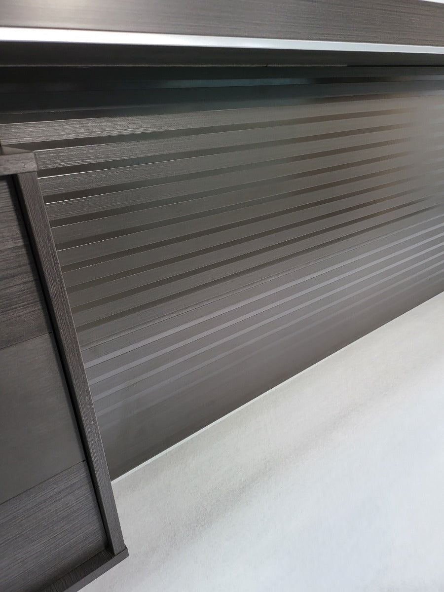 Large Stylish Grey Oak Right Hand Corner Executive Office Desk with Built in Storage - Ex-Showroom - 2400mm - BJS-D1124