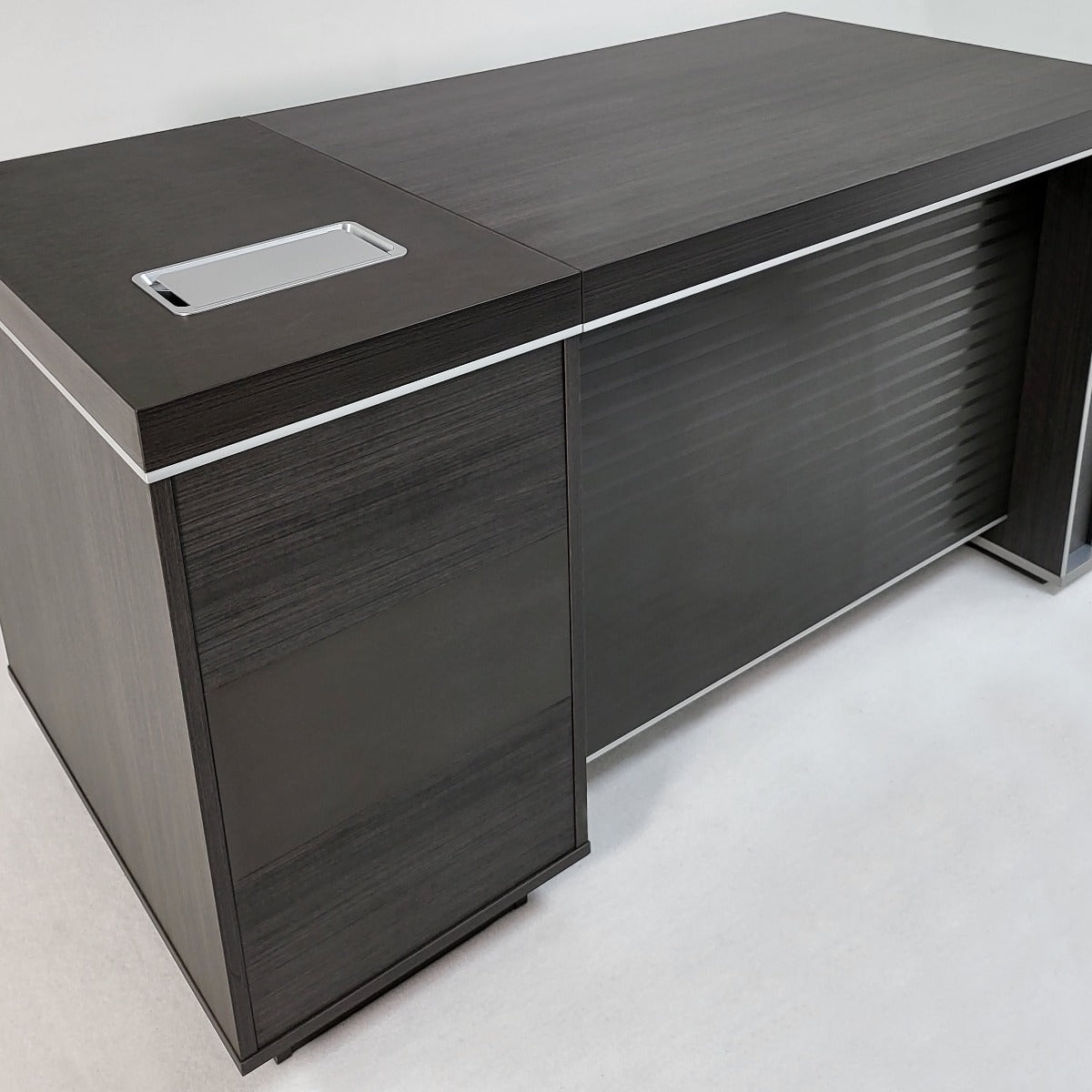 Modern Grey Oak Executive Office Desk with Built in Storage BJSX1514