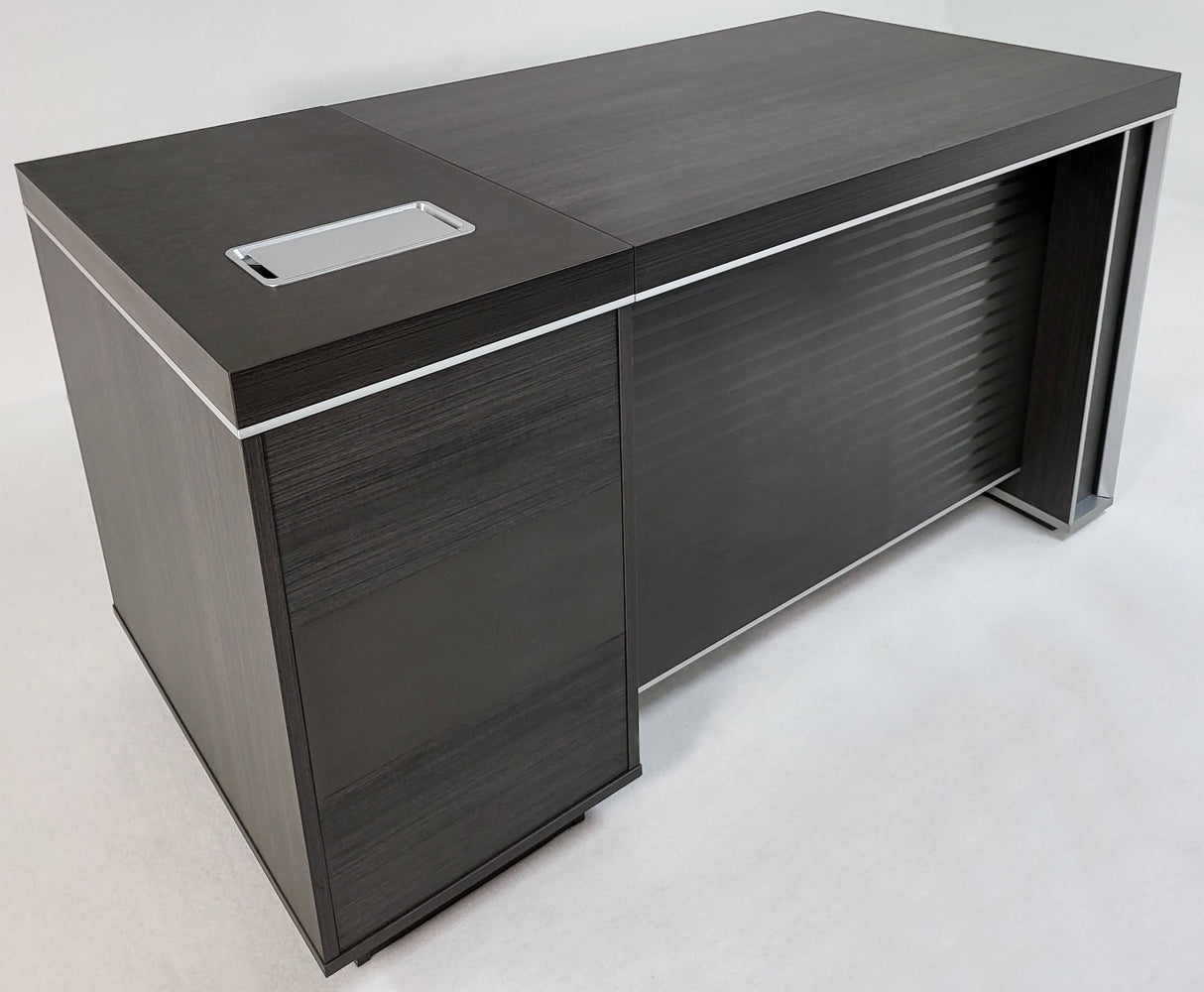 Modern Grey Oak Executive Office Desk with Built in Storage - 1400mm - BJS-X1514