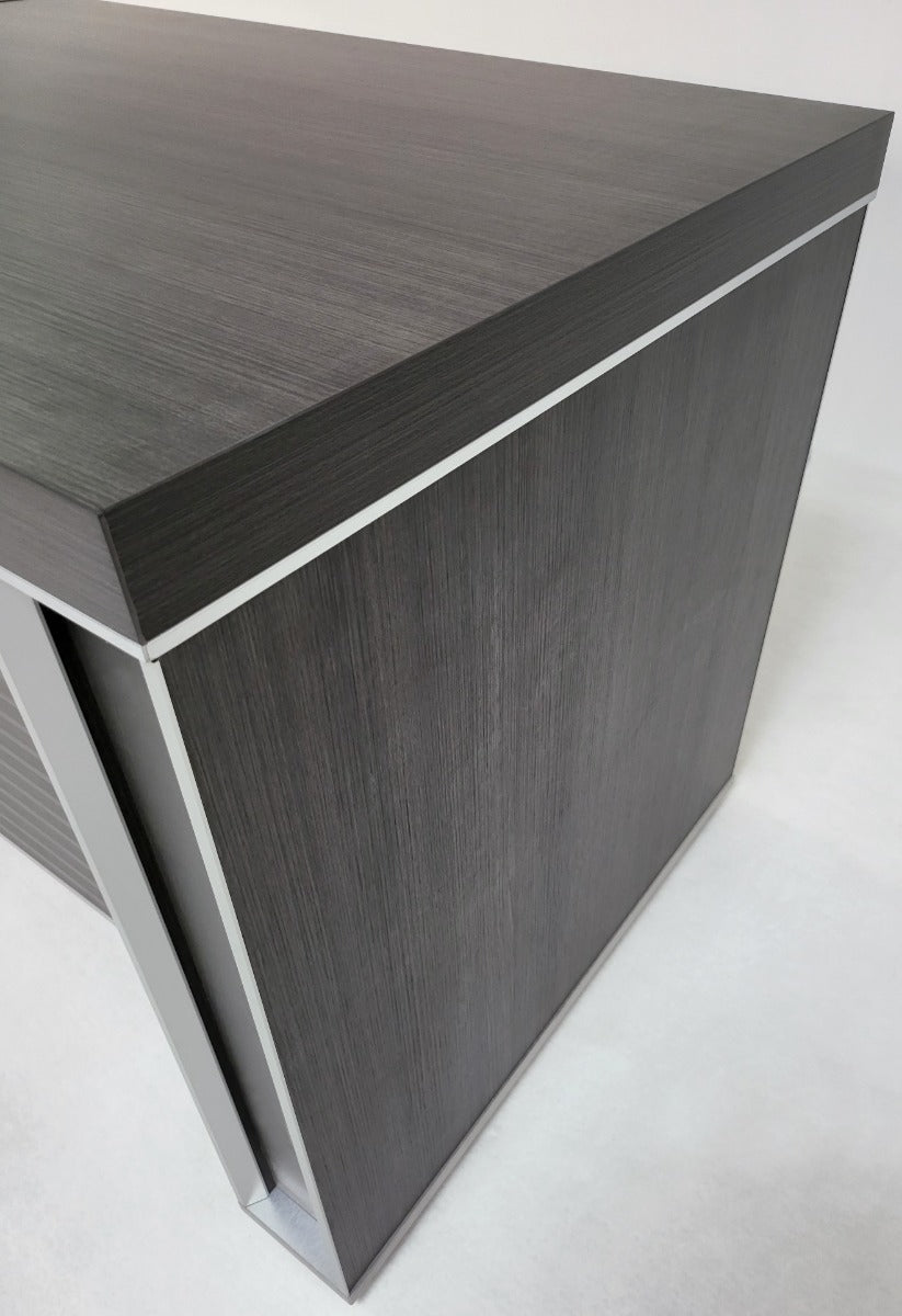 Modern Grey Oak Executive Office Desk with Built in Storage - 1400mm - BJS-X1514