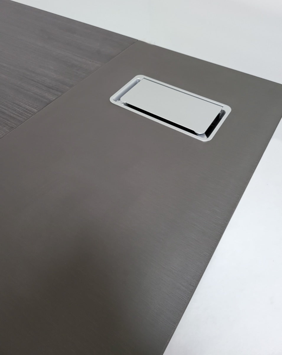 Modern Grey Oak Executive Office Desk with Built in Storage - 1400mm - BJS-X1514