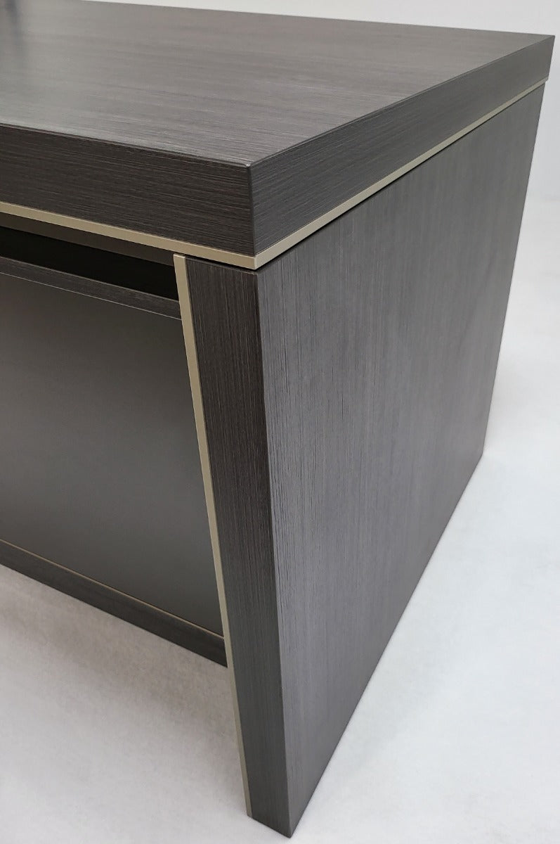 Modern Grey Oak Corner Executive Office Desk with Built in Storage - 1600mm & 1800mm - BWJ-HD04