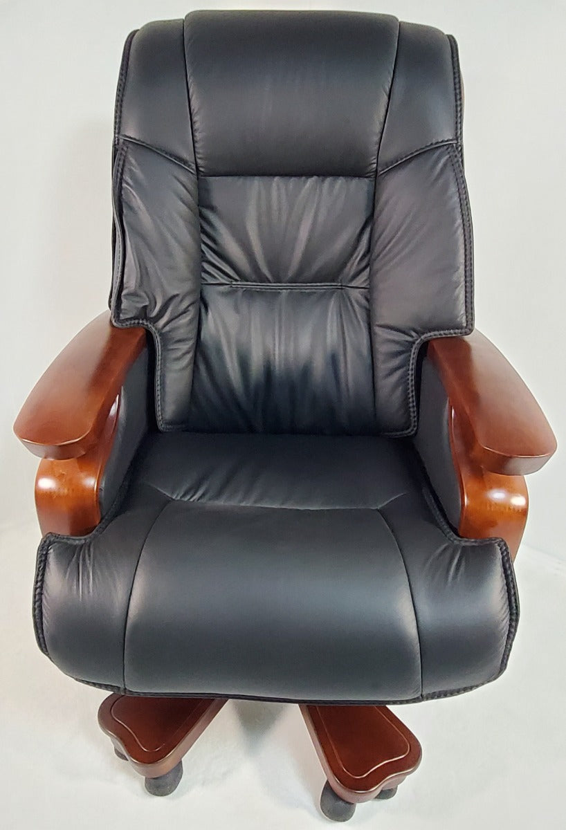 Real Italian Black Leather Executive Heavy Duty Office Chair -  A771