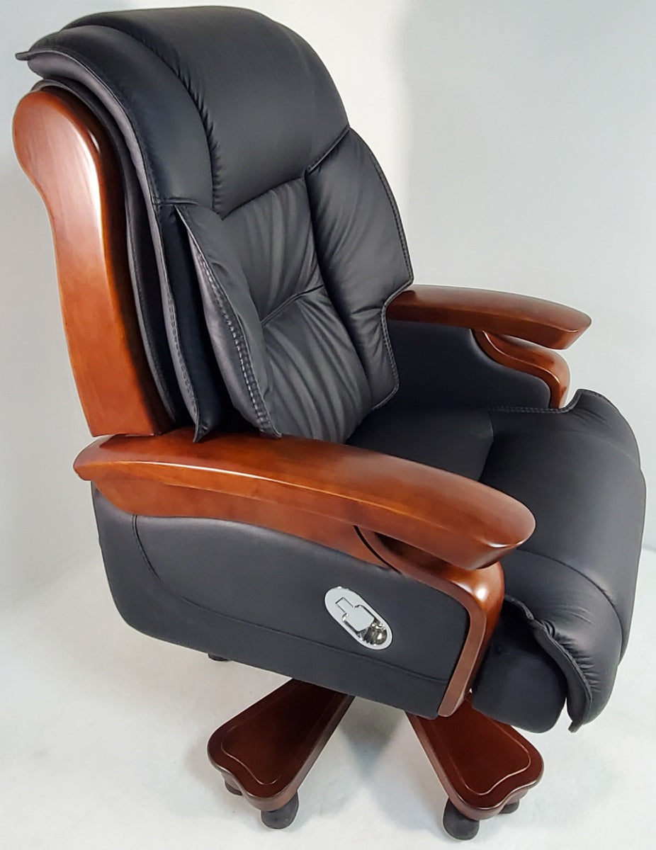 Real Italian Black Leather Executive Heavy Duty Office Chair -  A771