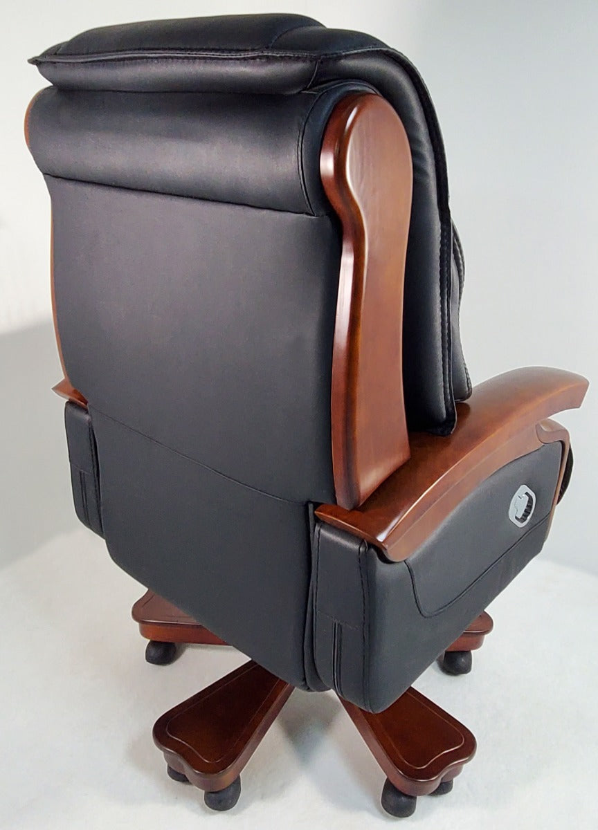 Real Italian Black Leather Executive Heavy Duty Office Chair -  A771