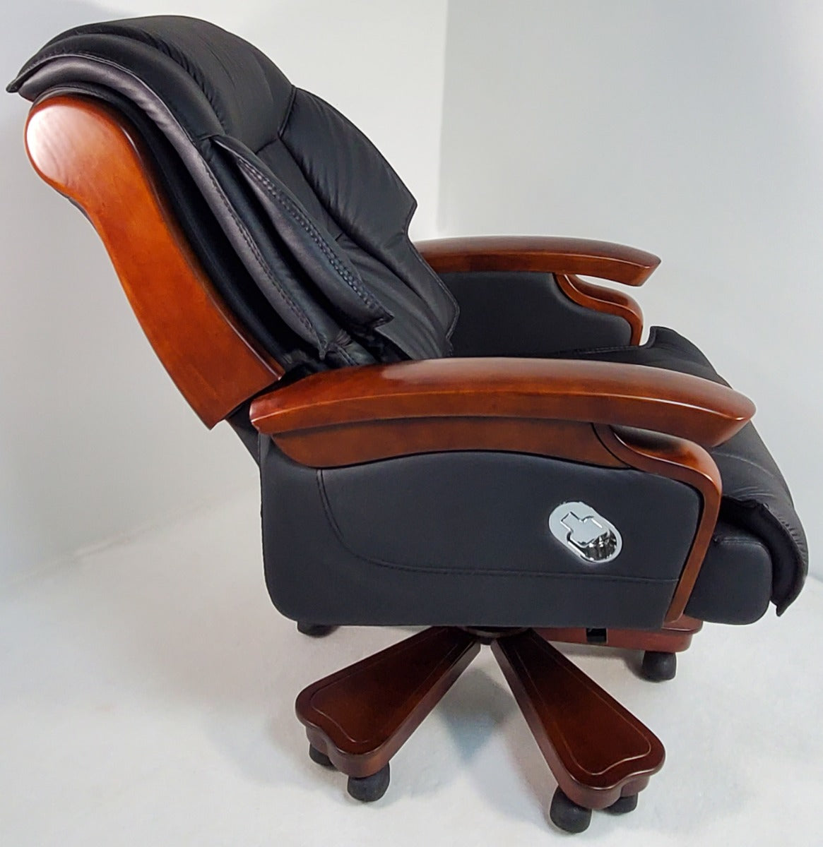 Real Italian Black Leather Executive Heavy Duty Office Chair -  A771