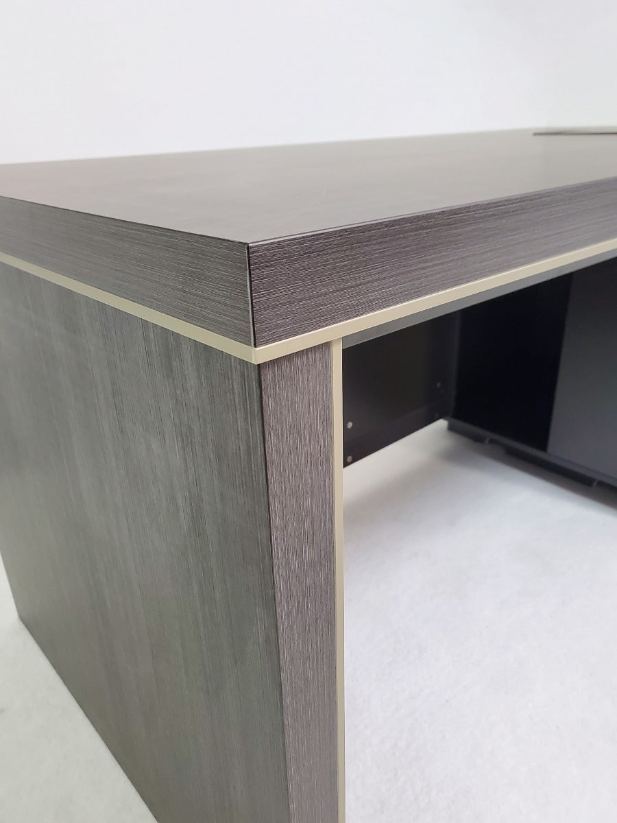 Modern Grey Oak Straight Executive Office Desk with Built in Storage - 1400mm, 1600mm, 1800mm or 2000mm - BWJ-HD05
