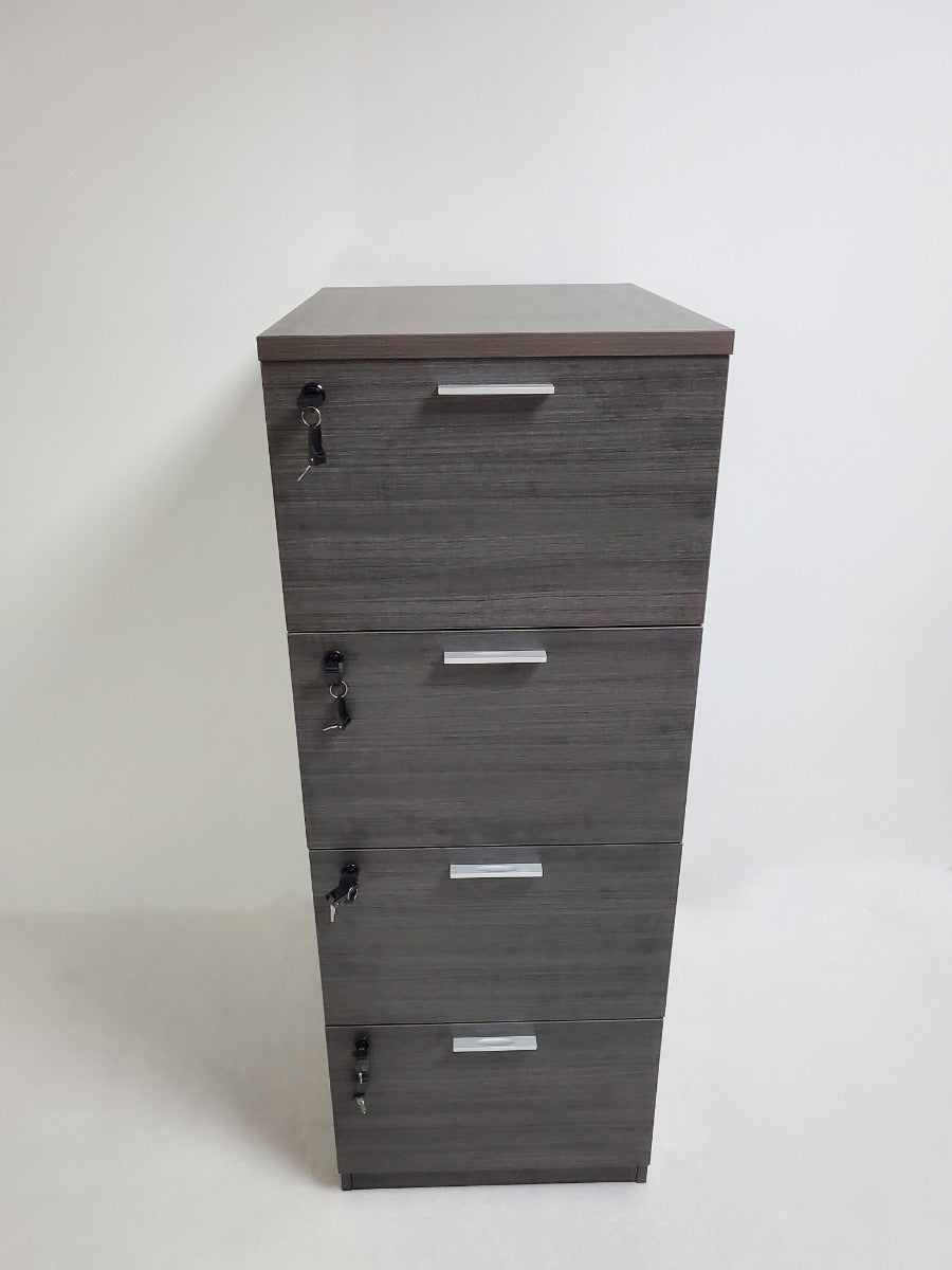 Modern Grey Oak Four Drawer Filing Cabinet - AB84-4DR-DG04