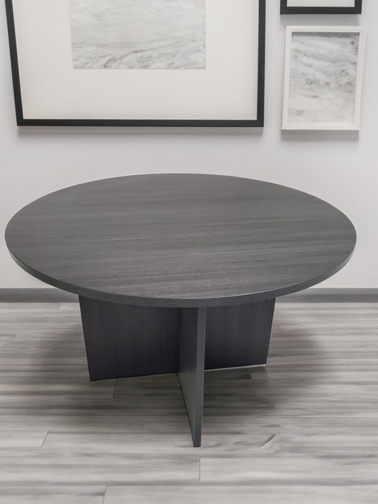 Modern Grey Oak Round Meeting Table - 1200mm - ROUND-DG04