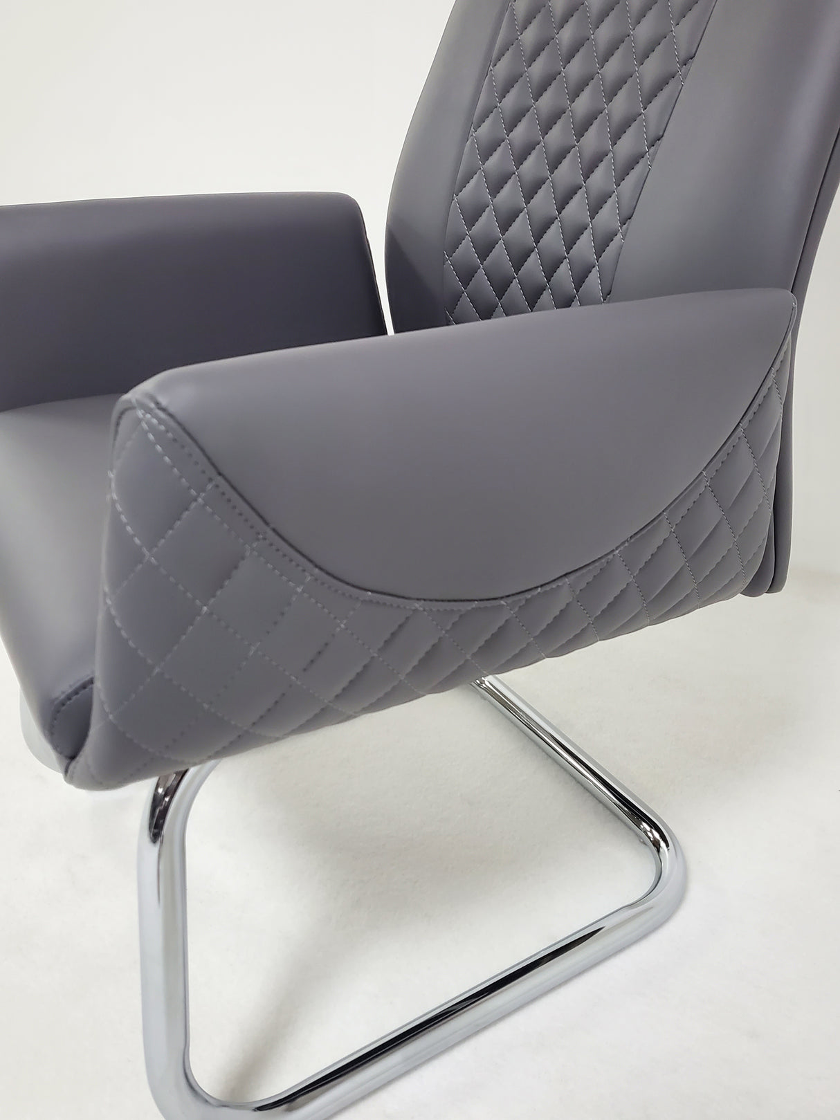 Modern Grey Leather Meeting Room Chair - DL205C