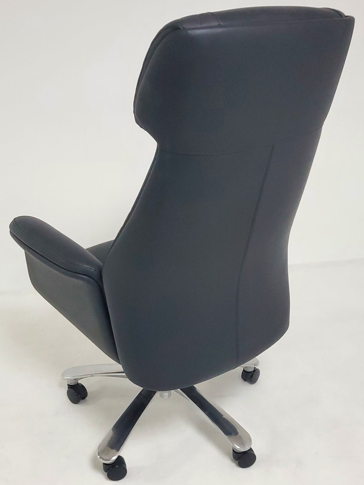 Modern High Back Black Leather Executive Office Chair with Winged Arms - DT8534A
