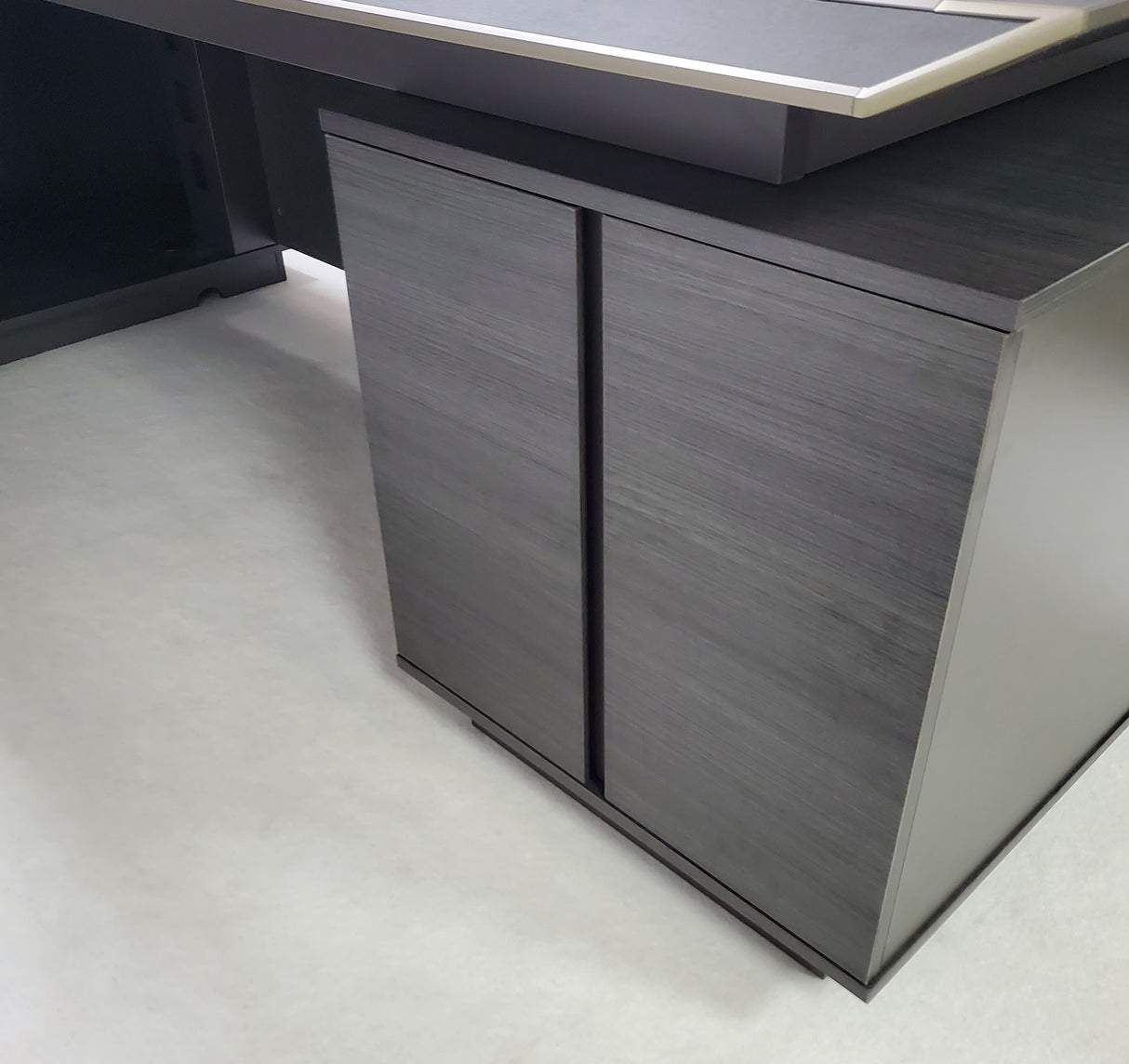 Large Modern Executive Office Desk with Bevelled Design - Corner Design with Additional Cupboard - 2400mm - TUT-01D