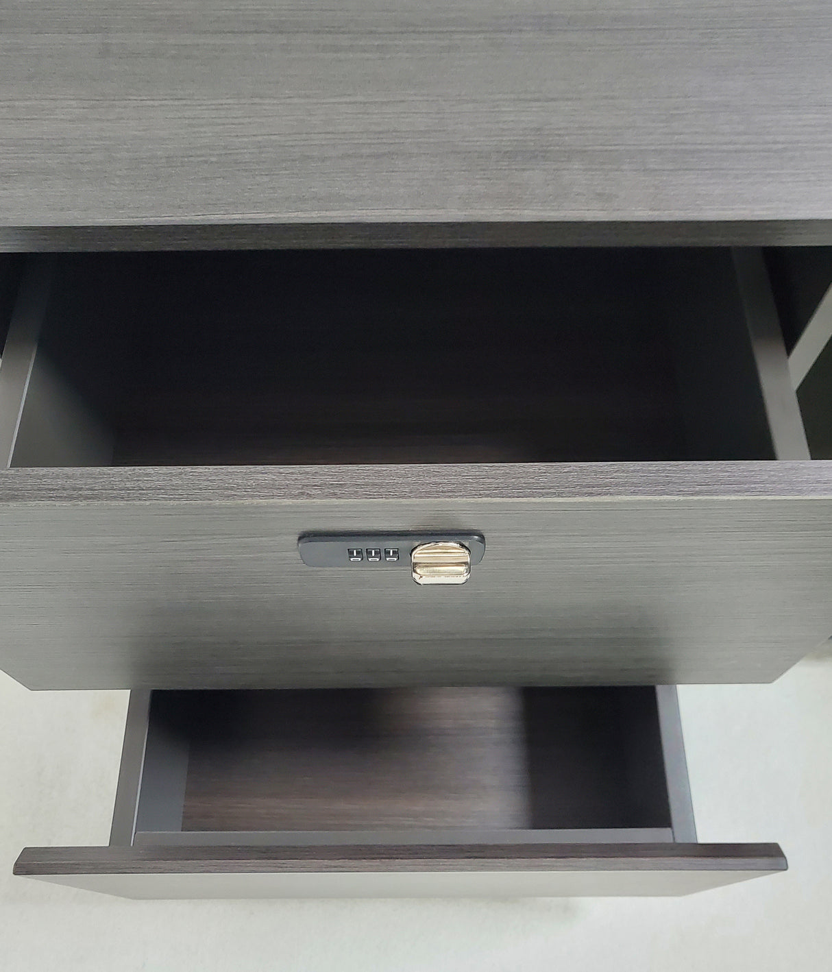 Large Modern Executive Office Desk with Bevelled Design - Corner Design with Additional Cupboard - 2400mm - TUT-01D