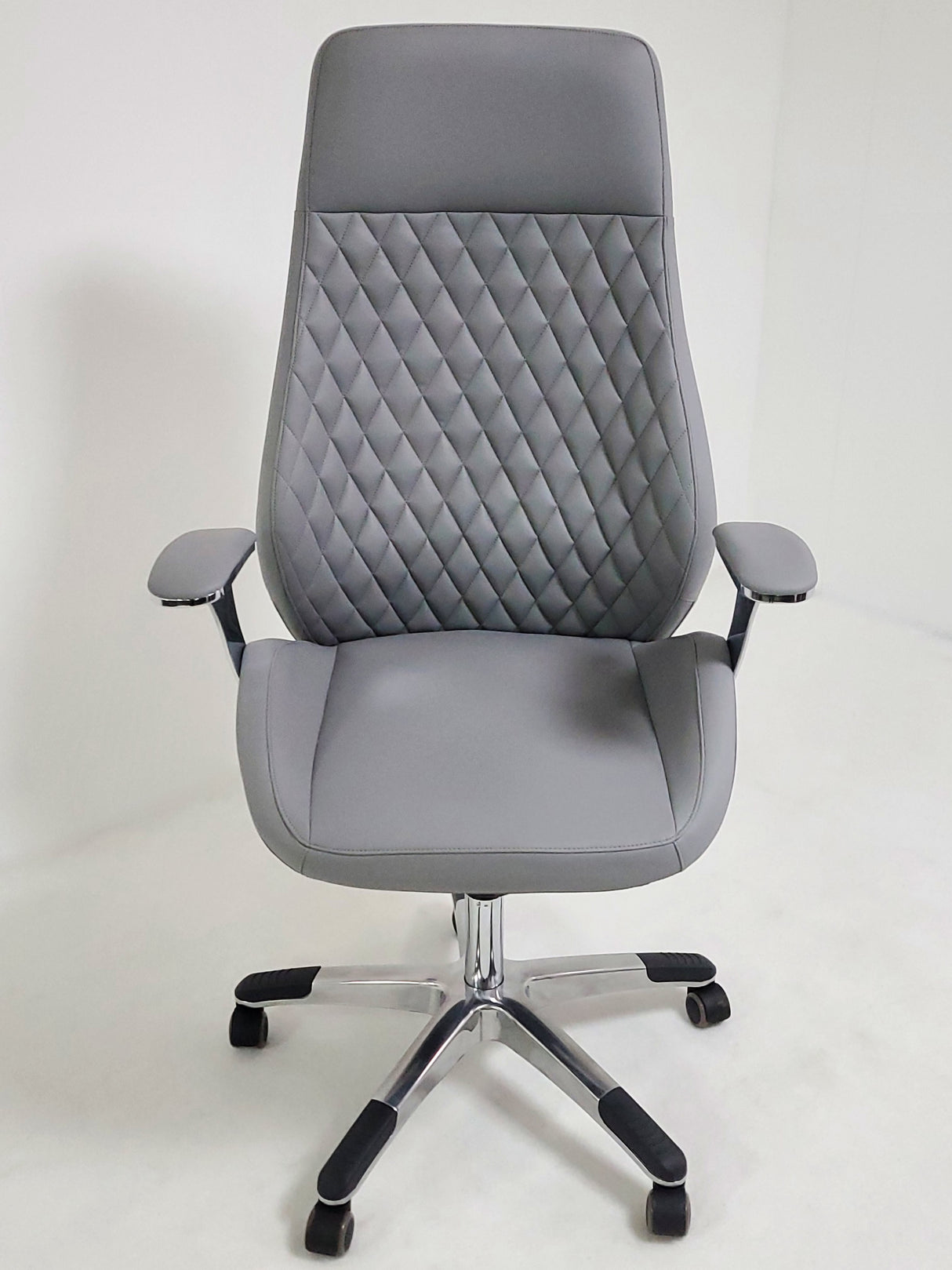 Contemporary Light Grey Leather Reclining Executive Office - YS1107A