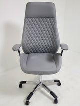 Contemporary Light Grey Leather Reclining Executive Office - YS1107A