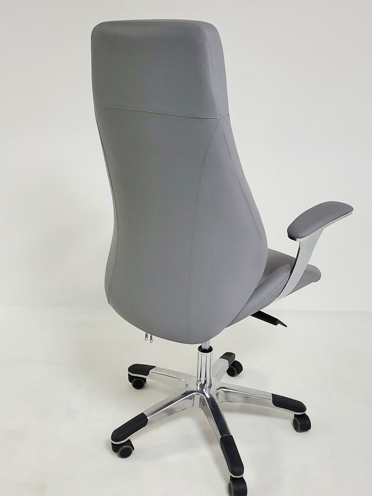 Contemporary Light Grey Leather Reclining Executive Office - YS1107A