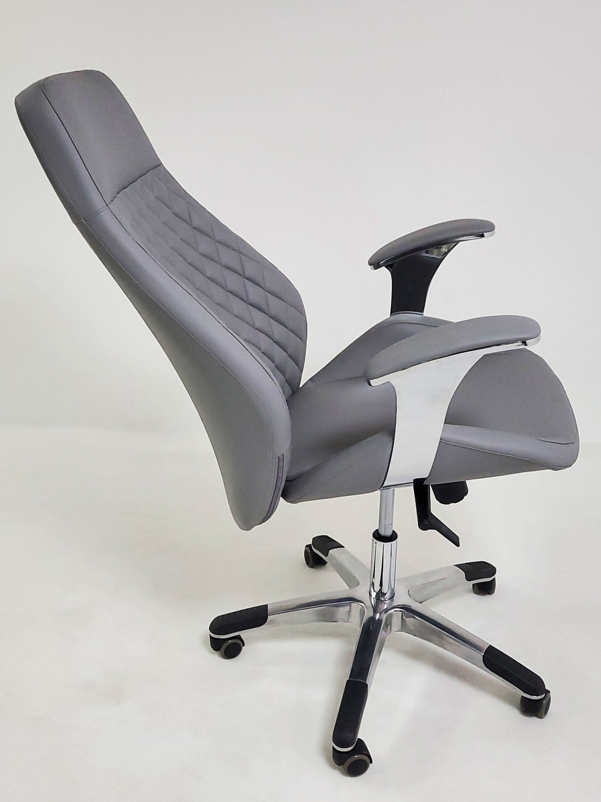 Contemporary Light Grey Leather Reclining Executive Office - YS1107A