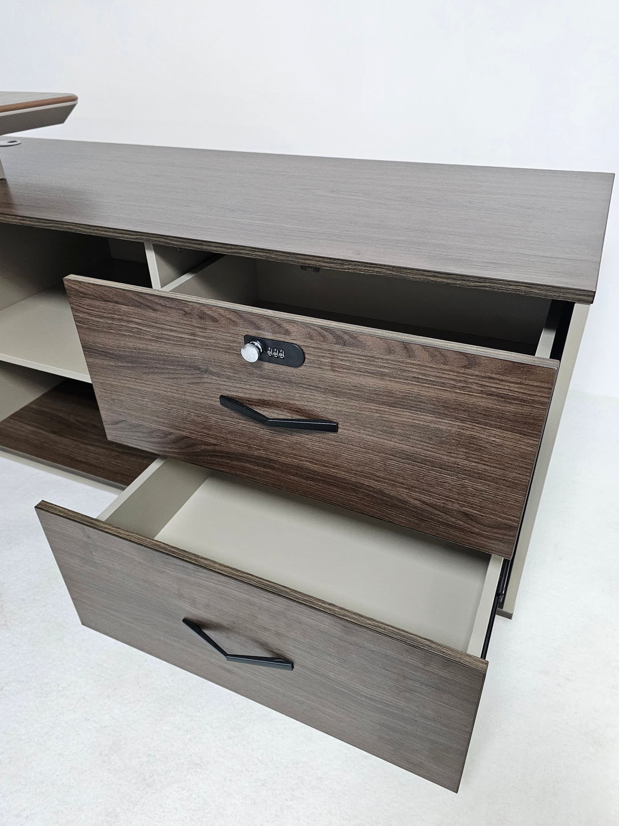 Coffee Oak and Cream Executive Corner Desk - 2200mm - H05