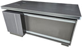 Modern Grey Aluminium Edged Melamine Corner Executive Office Desk with Full Length Top - 1800mm - WKO-FL-S-D0518
