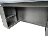 Modern Grey Aluminium Edged Melamine Corner Executive Office Desk with Full Length Top - 1800mm - WKO-FL-S-D0518