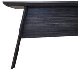 Modern Grey Oak Veneer Executive Office Desk with Built in Pedestal and Inclined Leg - 1800mm - DG19-S-D18