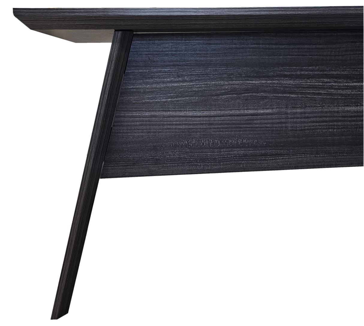 Modern Grey Oak Veneer Executive Office Desk with Built in Pedestal and Inclined Leg - 2000mm - DG19-S-D20