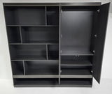 Large Modern Grey Oak Bookcase - 2000mm - BWJ-HS0220