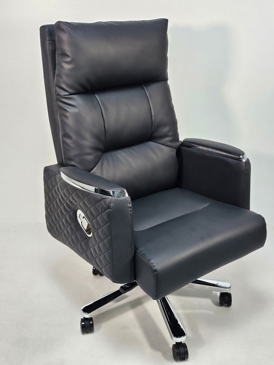 Modern Reclining Black Leather High Back Executive Office Chair - HB-306A