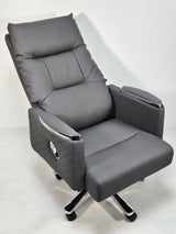 Modern Reclining Grey Leather High Back Executive Office Chair - HB-306A