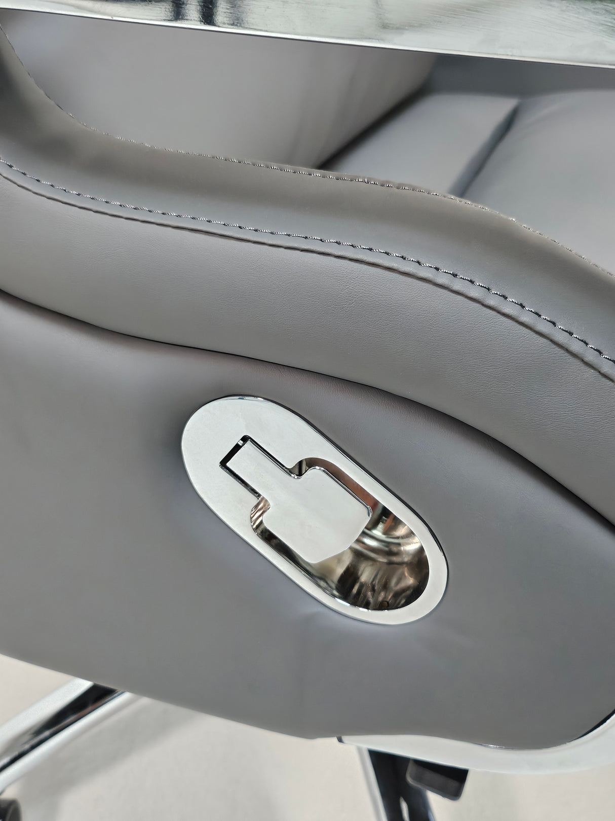 Modern Reclining Grey Leather High Back Executive Office Chair - HB-263A