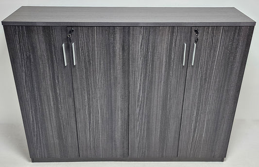 Modern Grey Oak Veneer Four Door Tall Cupboard - 1600mm - DG19-S0616-26