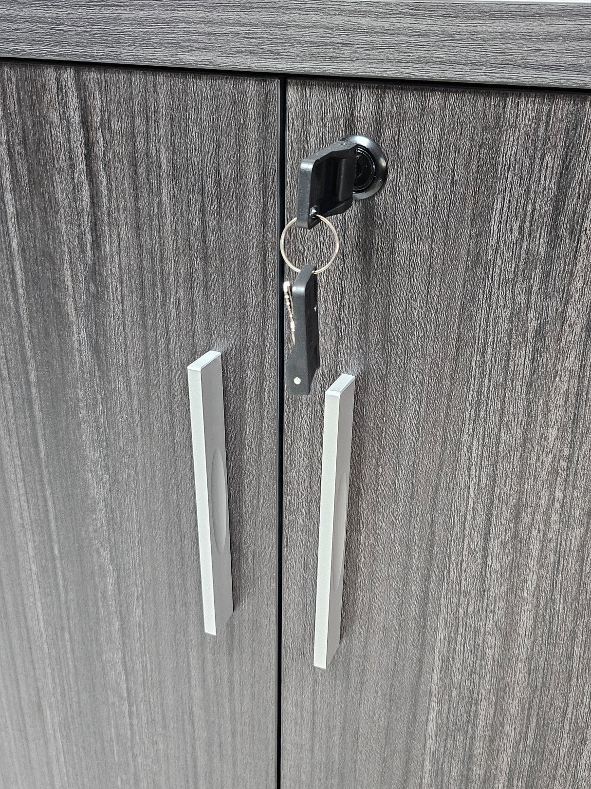 Modern Grey Oak Veneer Four Door Tall Cupboard - 1600mm - DG19-S0616-26