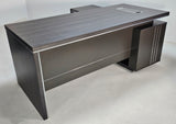 Stylish Grey Oak Veneer Corner Executive Office Desk - 1800mm - DG07-D18-26
