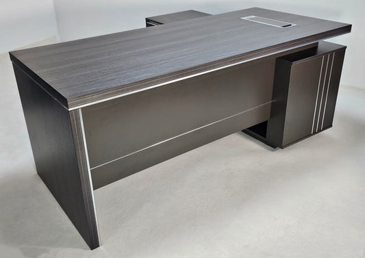 Stylish Grey Oak Corner Executive Office Desk - 1600mm, 1800mm, 2000mm - DG07-26