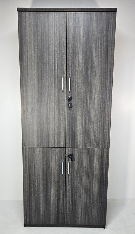 Modern Grey Oak Tall Four Door Storage Cupboard - CF-2000T