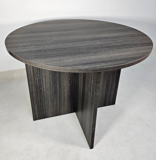 Modern Grey Oak Round Meeting Room Table - 1000mm - CF-100
