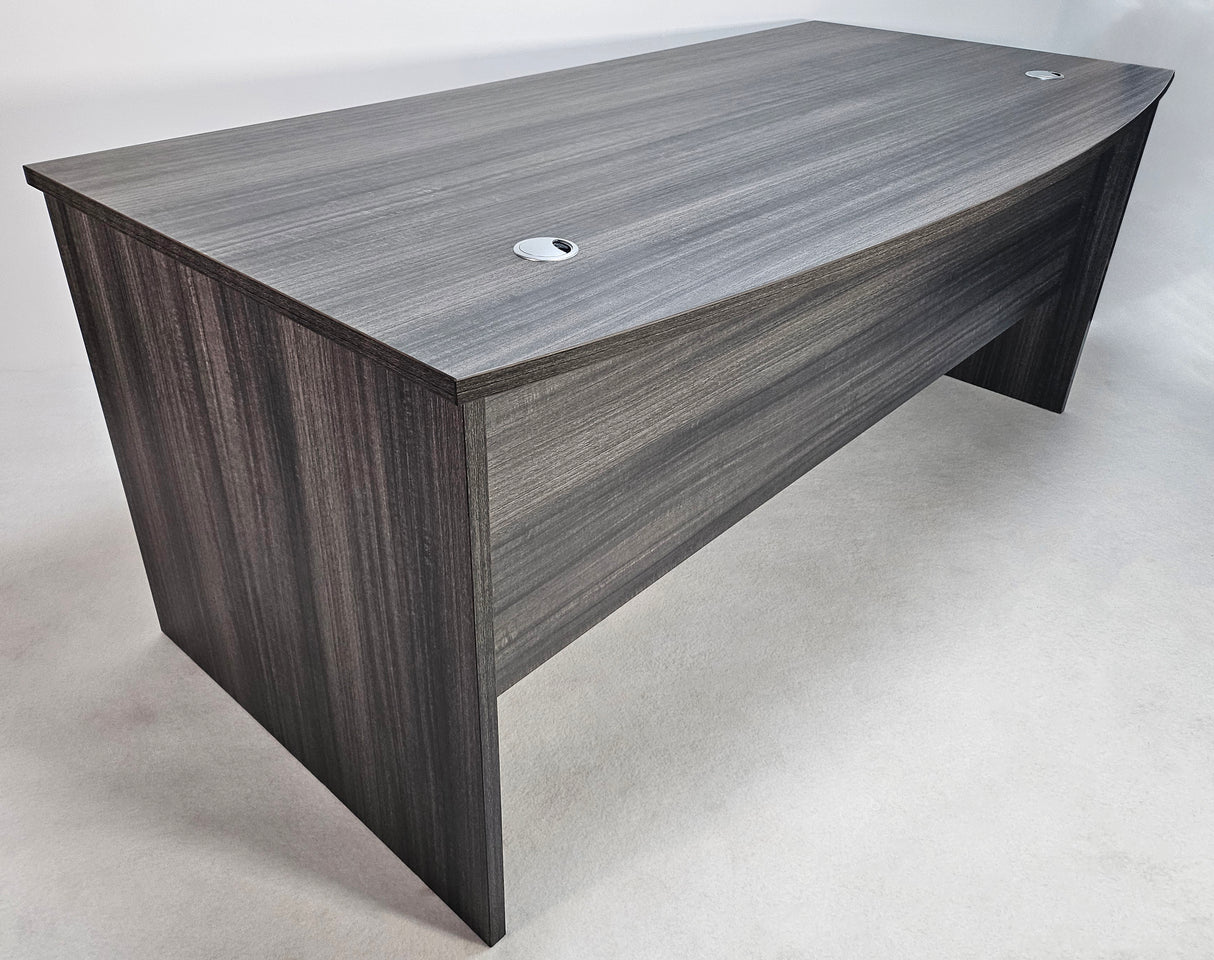 Modern Grey Oak Straight Bow Front Office Desk - 2000mm - CF-2090