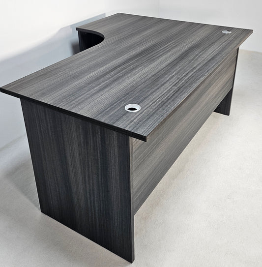 Modern Grey Oak Left Hand Corner Office Desk - 1600mm - CF-1612A