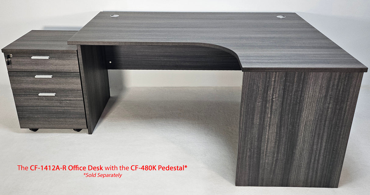 Modern Grey Oak Right Hand Corner Office Desk - 1400mm - CF-1412A
