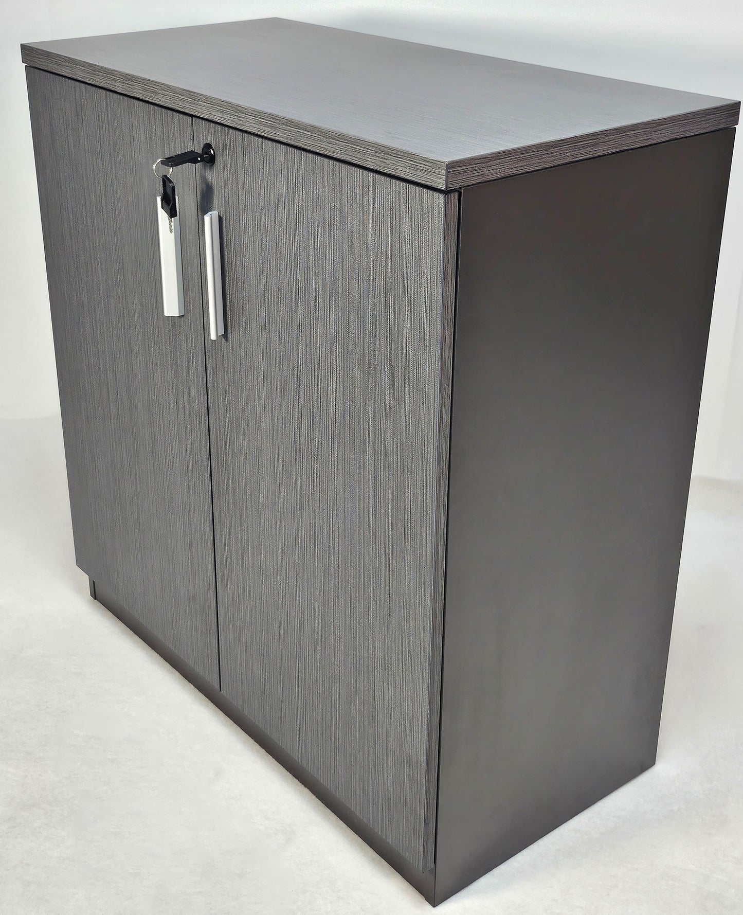 Grey Oak Melamine Two Door Cupboard with Lock - 800mm - WKO-S0616-2DR