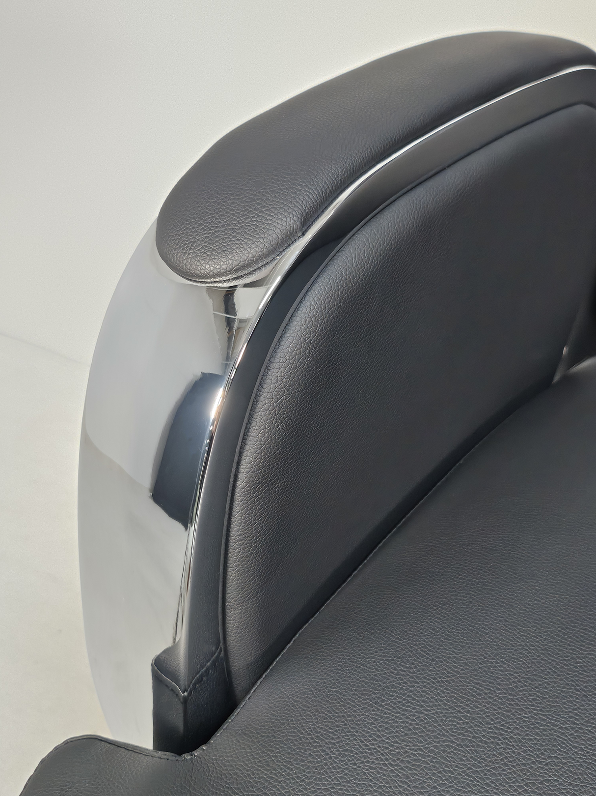 Modern High Back Executive Black Leather Office Chair with Chrome Arms - YS1815A