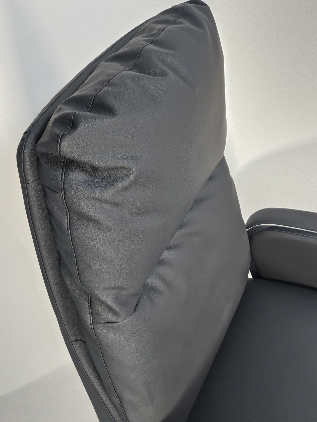 Modern High Back Executive Black Leather Office Chair with Chrome Arms - YS1815A