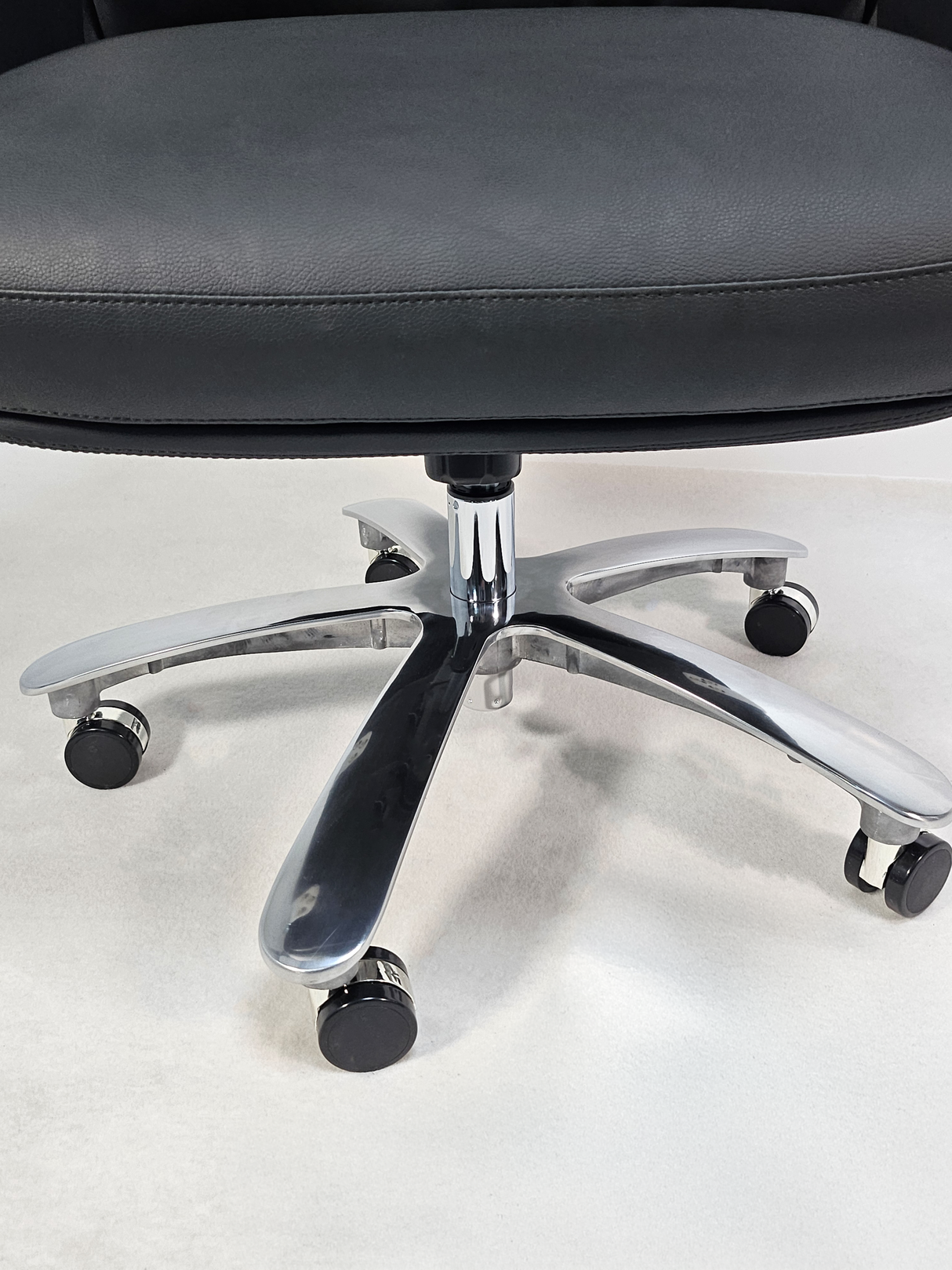 Modern High Back Executive Black Leather Office Chair with Chrome Arms - YS1815A