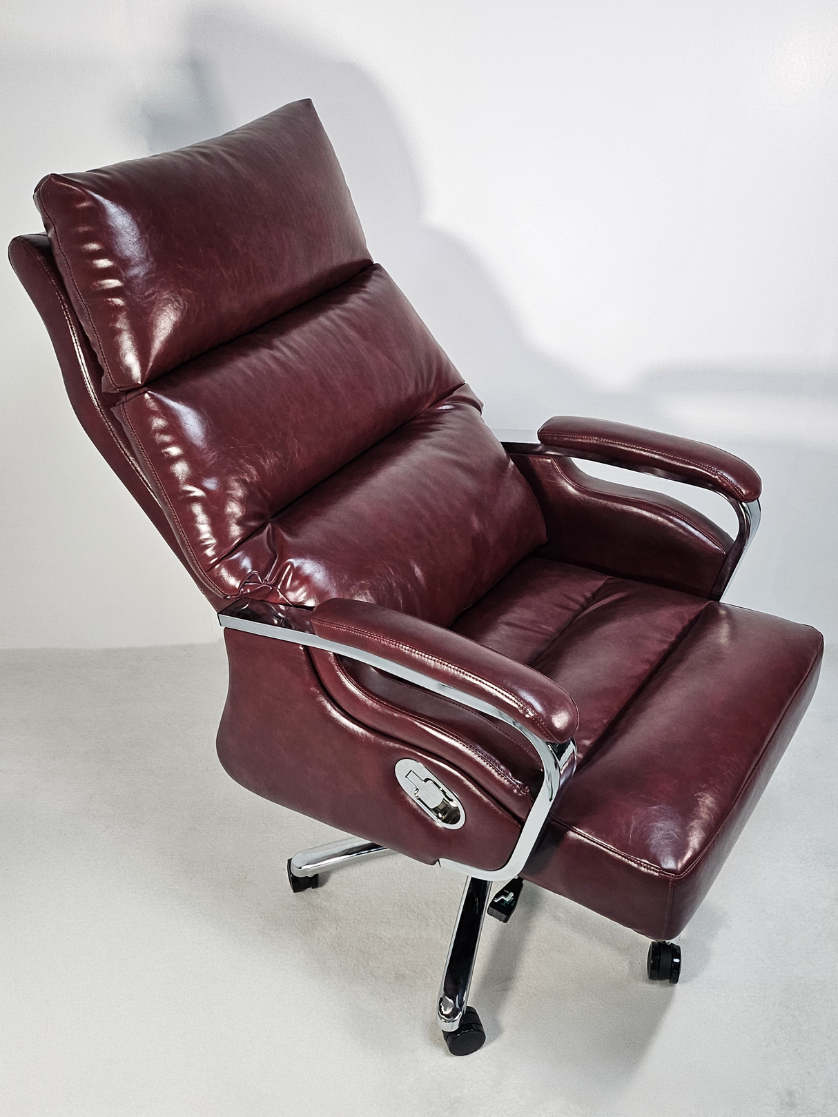 Modern Reclining Burgundy Leather High Back Executive Office Chair - HB-263A