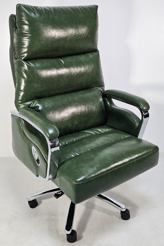 Modern Reclining Green Leather High Back Executive Office Chair - HB-263A