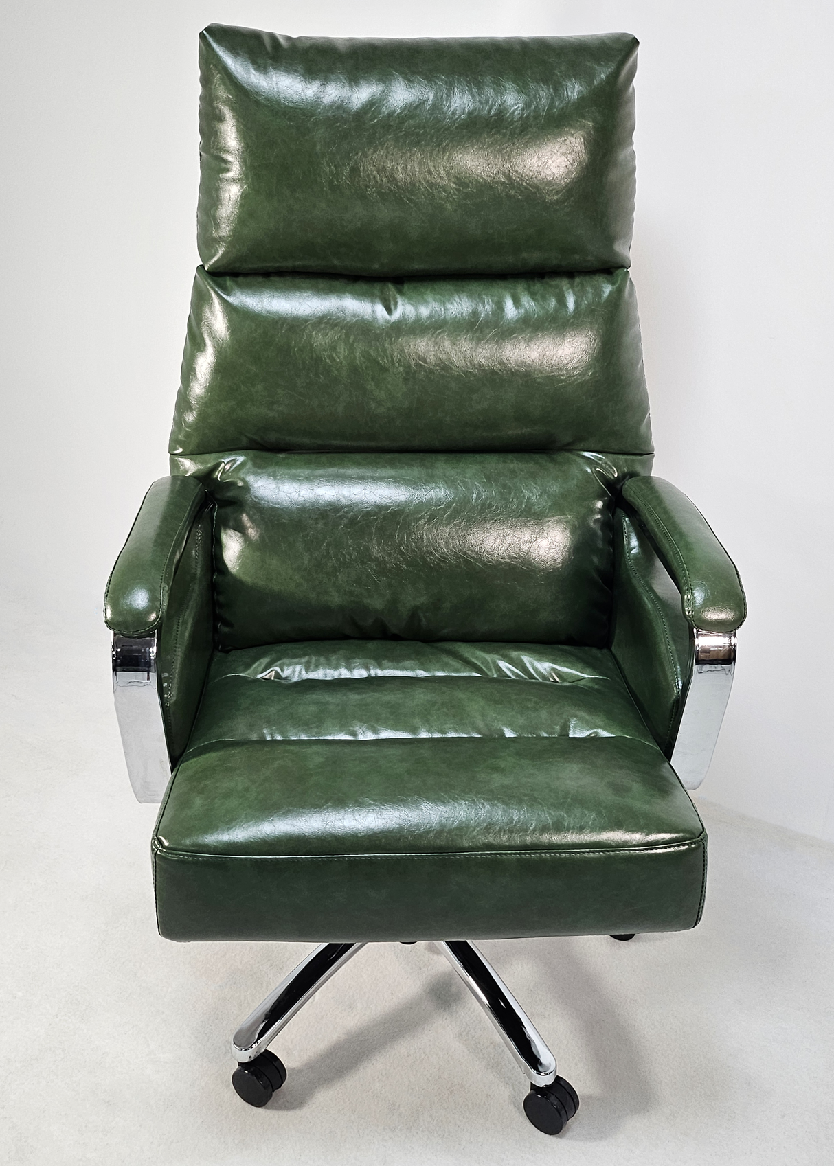 Modern Reclining Green Leather High Back Executive Office Chair - HB-263A